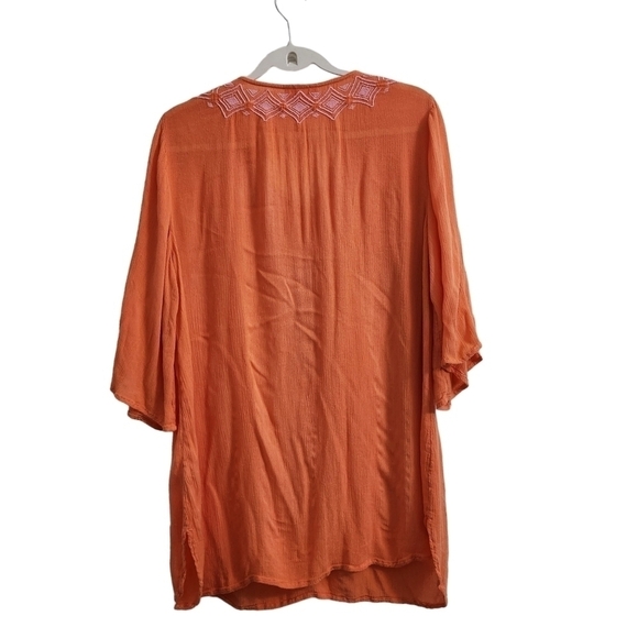 Lilly Pulitzer X Target Tunic Top XL Orange Aztec Embroidered V-Neck Boho Beach - Picture 8 of 10